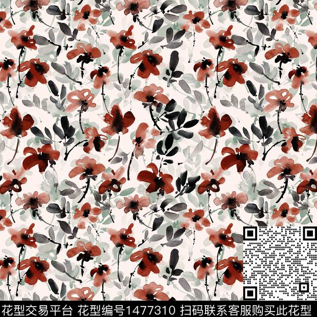 花卉满版散花小碎花数码印花华亿平台下载（图片编号: 1477310） - 瓦栏（Walan）