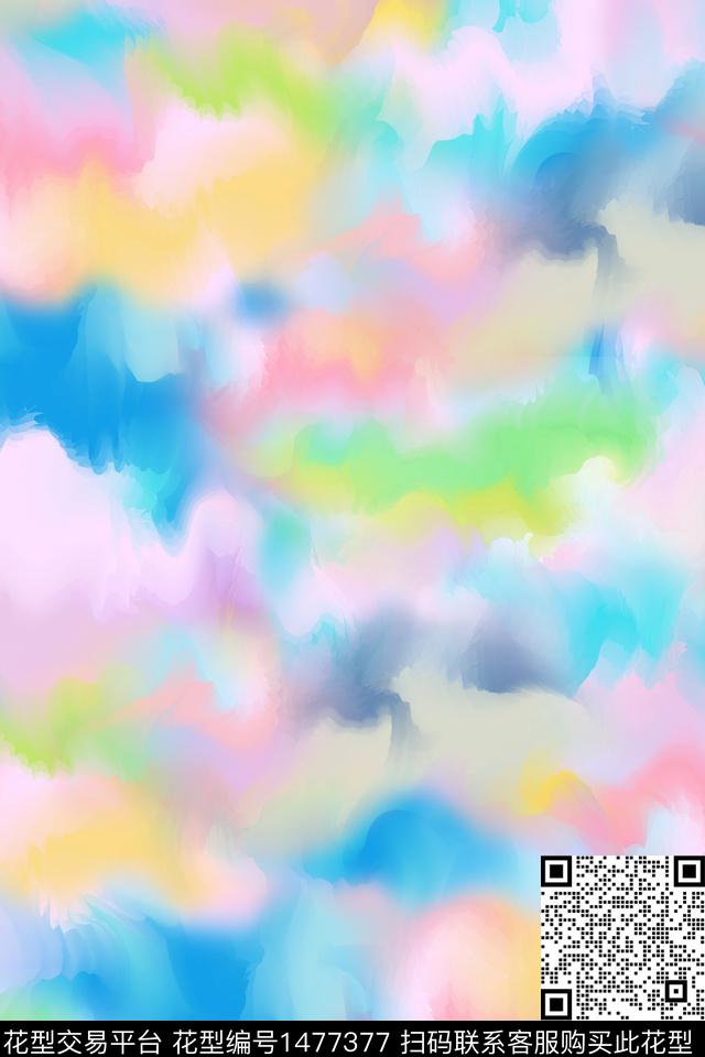 水彩扎染华亿平台大牌风数码印花华亿平台下载（图片编号: 1477377） - 瓦栏（Walan）