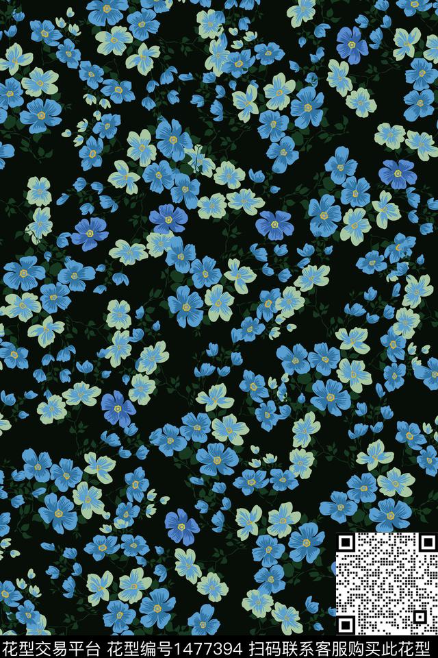 女装大牌风小碎花数码印花华亿平台下载（图片编号: 1477394） - 瓦栏（Walan）