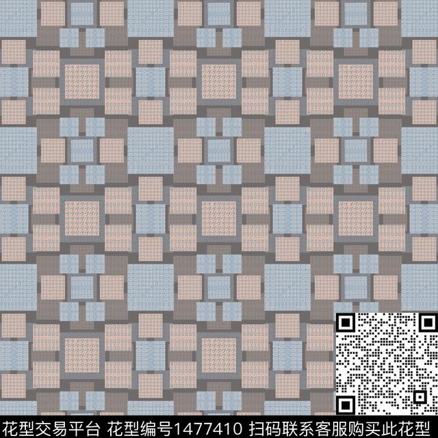 几何格子棋盘格纹传统印花华亿平台下载（图片编号: 1477410） - 瓦栏（Walan）