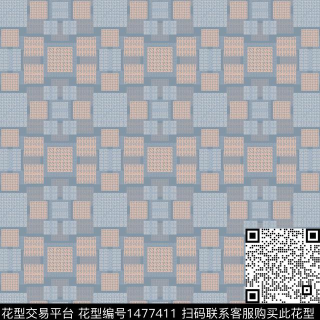 几何格子棋盘格纹传统印花华亿平台下载（图片编号: 1477411） - 瓦栏（Walan）