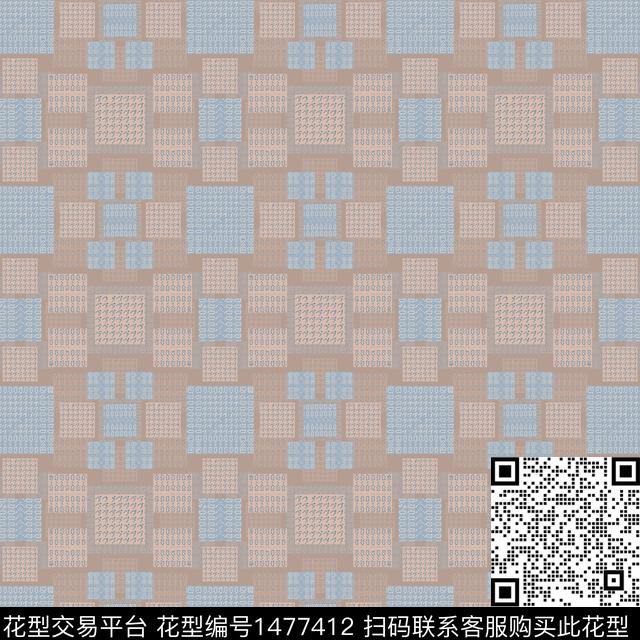 几何格子棋盘格纹传统印花华亿平台下载（图片编号: 1477412） - 瓦栏（Walan）