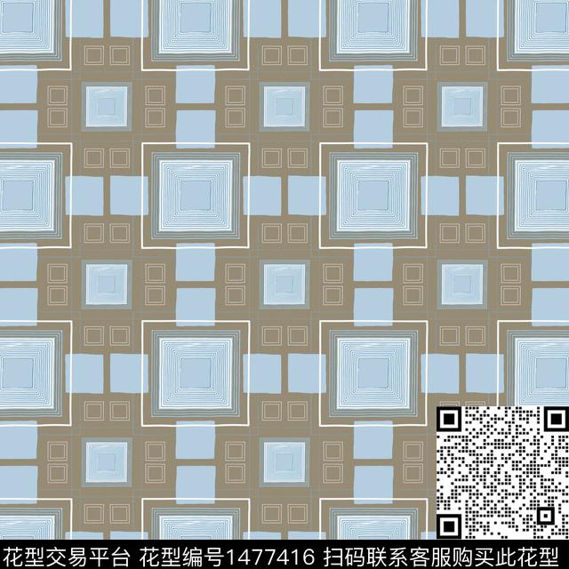 几何格子棋盘格纹传统印花华亿平台下载（图片编号: 1477416） - 瓦栏（Walan）