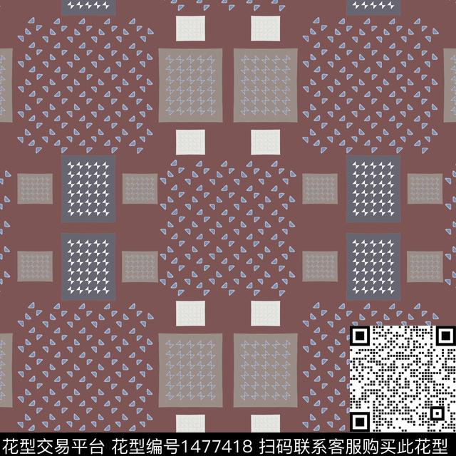 几何格子棋盘格纹传统印花华亿平台下载（图片编号: 1477418） - 瓦栏（Walan）