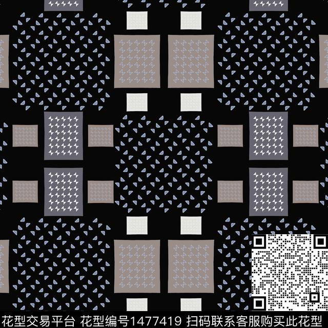 几何格子棋盘格纹传统印花华亿平台下载（图片编号: 1477419） - 瓦栏（Walan）
