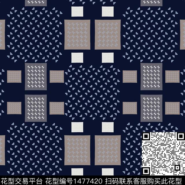 几何格子棋盘格纹传统印花华亿平台下载（图片编号: 1477420） - 瓦栏（Walan）