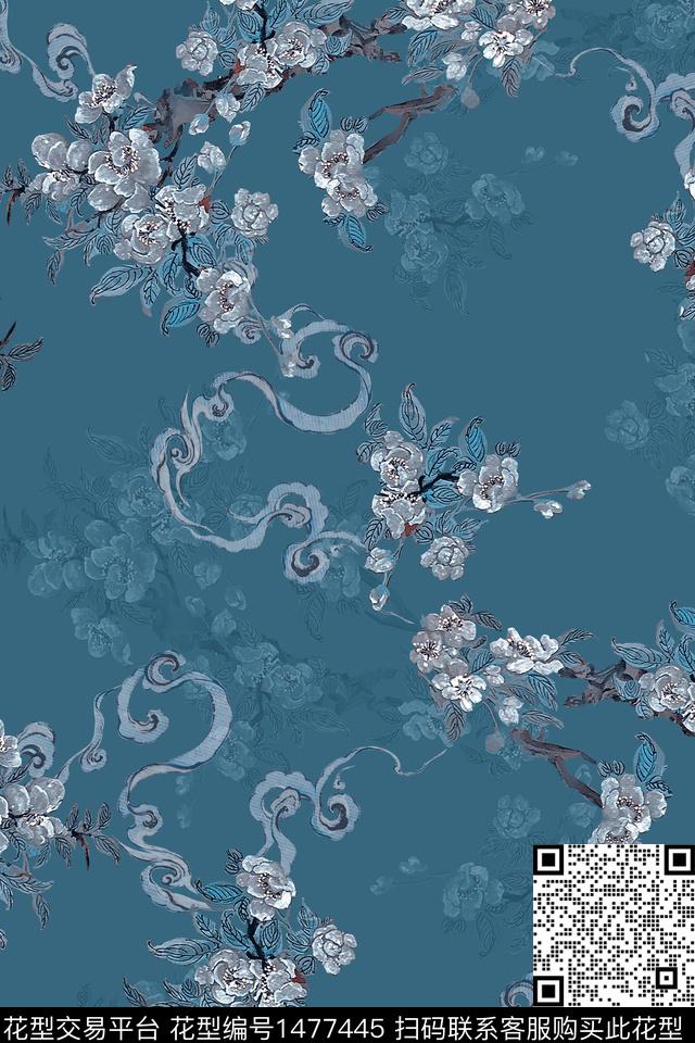 中老年香云纱复古旗袍华亿平台数码印花华亿平台下载（图片编号: 1477445） - 瓦栏（Walan）