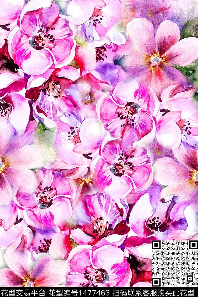 花卉春夏华亿平台数码印花华亿平台下载（图片编号: 1477463） - 瓦栏（Walan）