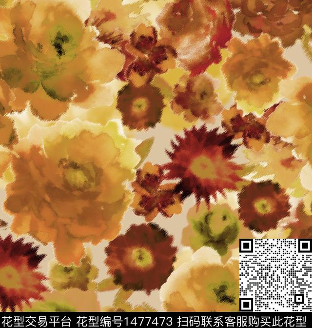 彩底花卉民族花卉花卉传统印花华亿平台下载（图片编号: 1477473） - 瓦栏（Walan）