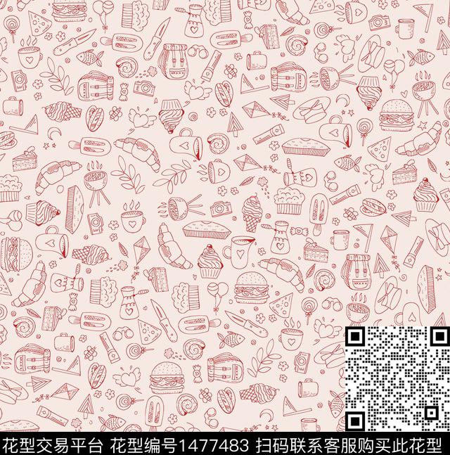 连衣裙玩具花卉数码印花华亿平台下载（图片编号: 1477483） - 瓦栏（Walan）