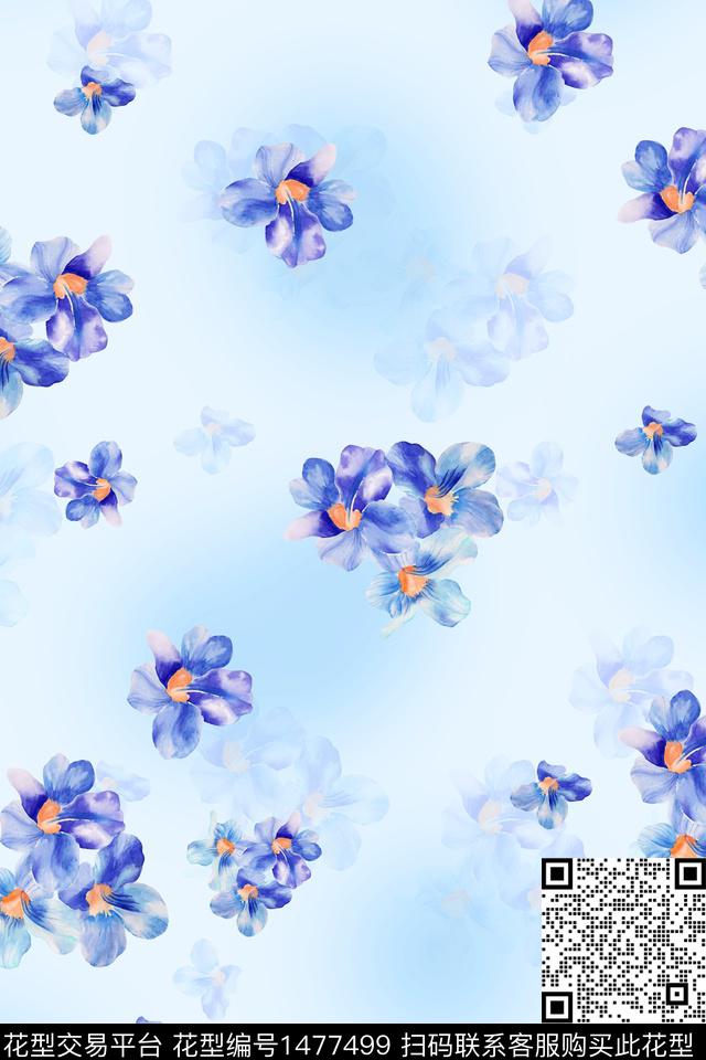 绿植树叶雪纺大牌风数码印花华亿平台下载（图片编号: 1477499） - 瓦栏（Walan）