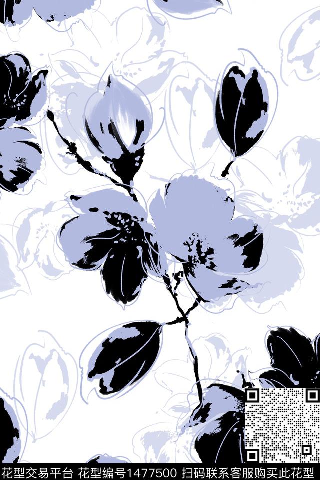 绿植树叶雪纺大牌风数码印花华亿平台下载（图片编号: 1477500） - 瓦栏（Walan）