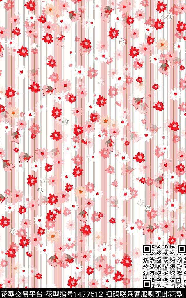 花卉小清新真丝数码印花华亿平台下载（图片编号: 1477512） - 瓦栏（Walan）