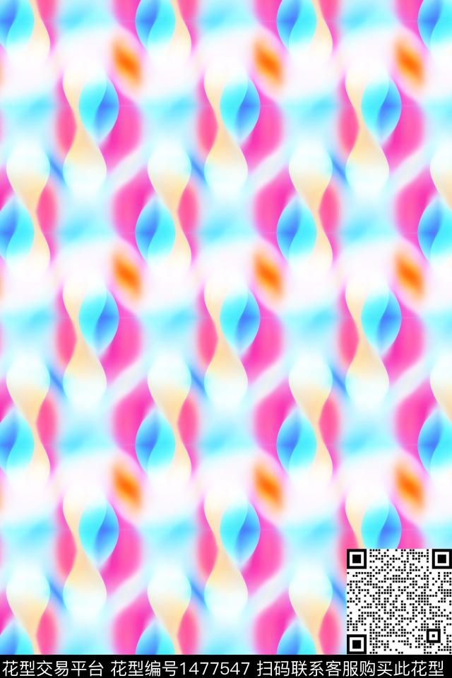 几何扎染华亿平台大牌风数码印花华亿平台下载（图片编号: 1477547） - 瓦栏（Walan）