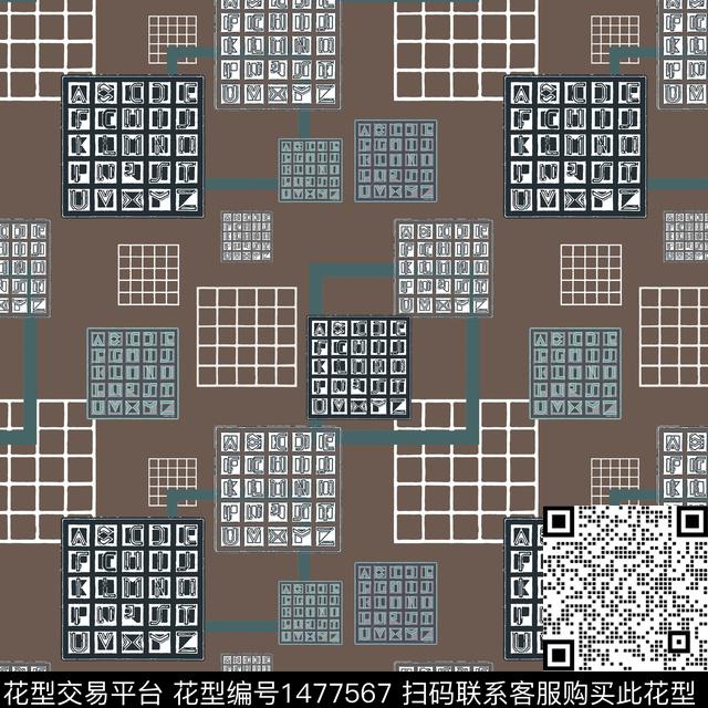 几何格子棋盘格纹传统印花华亿平台下载（图片编号: 1477567） - 瓦栏（Walan）