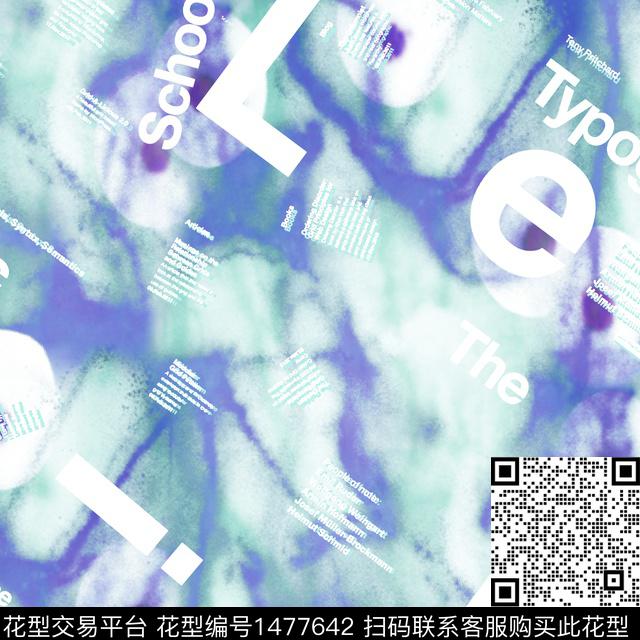 渐变字母扎染华亿平台数码印花华亿平台下载（图片编号: 1477642） - 瓦栏（Walan）