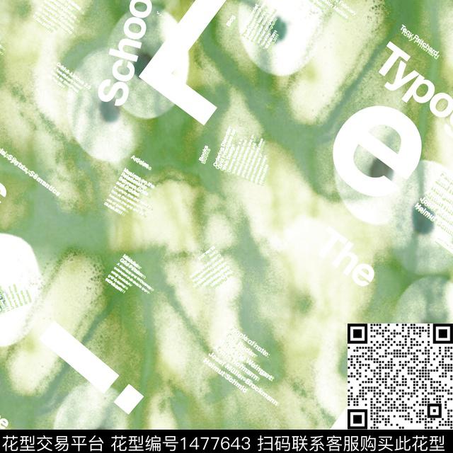 渐变字母扎染华亿平台数码印花华亿平台下载（图片编号: 1477643） - 瓦栏（Walan）