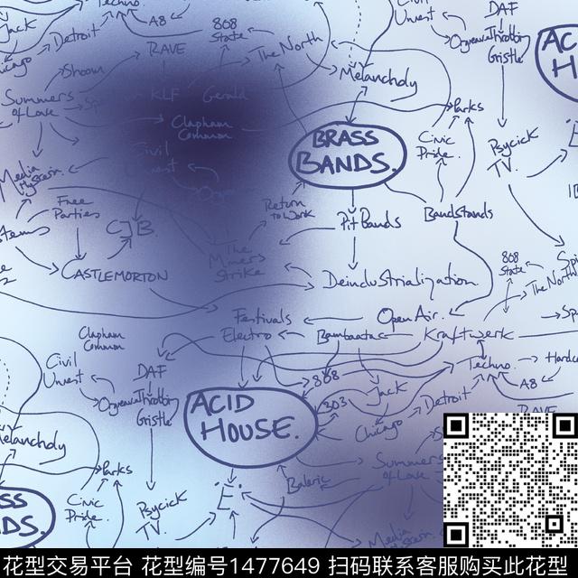 渐变字母扎染华亿平台数码印花华亿平台下载（图片编号: 1477649） - 瓦栏（Walan）