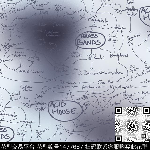 渐变字母扎染华亿平台数码印花华亿平台下载（图片编号: 1477667） - 瓦栏（Walan）