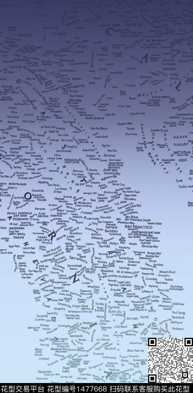 地图渐变字母数码印花华亿平台下载（图片编号: 1477668） - 瓦栏（Walan）