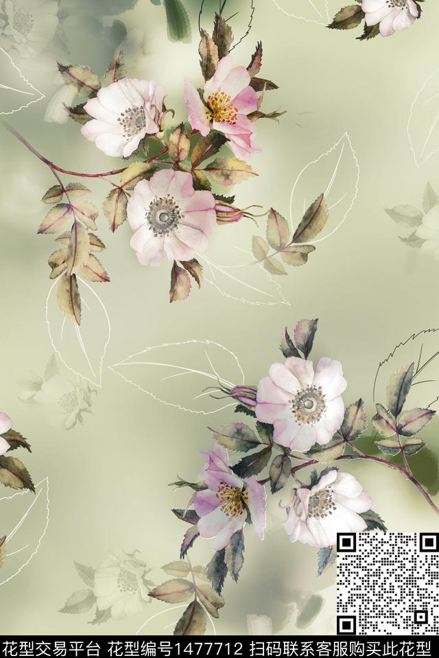 连衣裙花卉小碎花数码印花华亿平台下载（图片编号: 1477712） - 瓦栏（Walan）