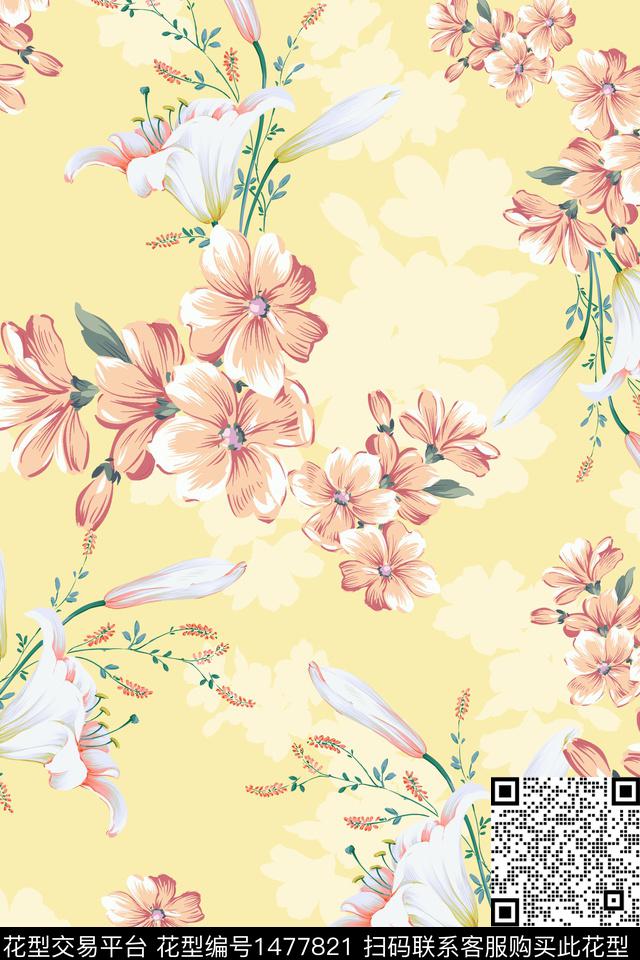 绿植树叶雪纺大牌风数码印花华亿平台下载（图片编号: 1477821） - 瓦栏（Walan）