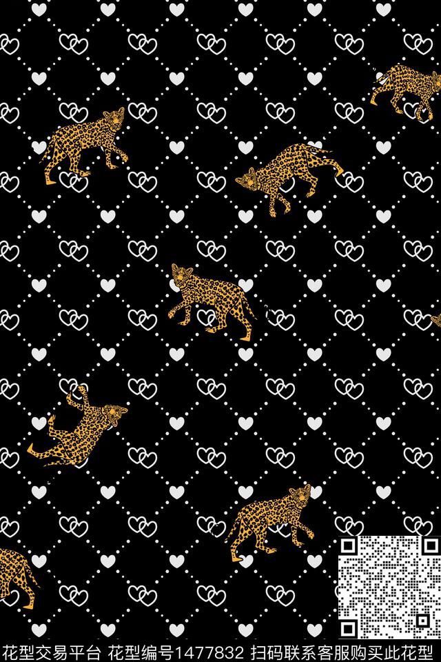 爱心老虎真丝数码印花华亿平台下载（图片编号: 1477832） - 瓦栏（Walan）