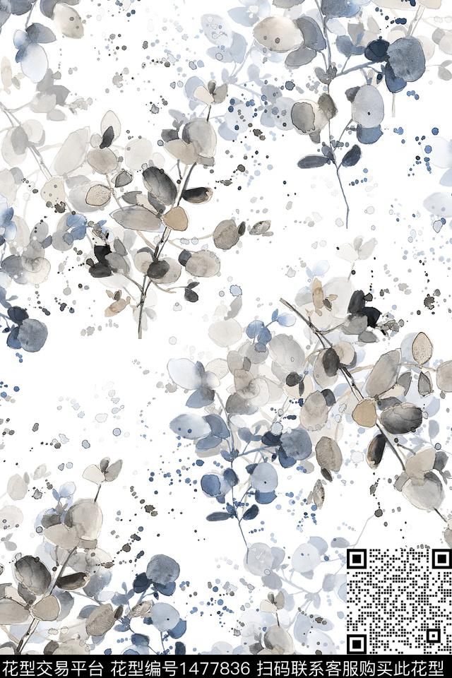 花卉小清新真丝数码印花华亿平台下载（图片编号: 1477836） - 瓦栏（Walan）