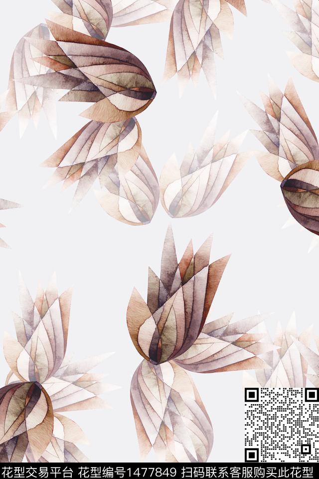 绿植树叶真丝数码印花华亿平台下载（图片编号: 1477849） - 瓦栏（Walan）