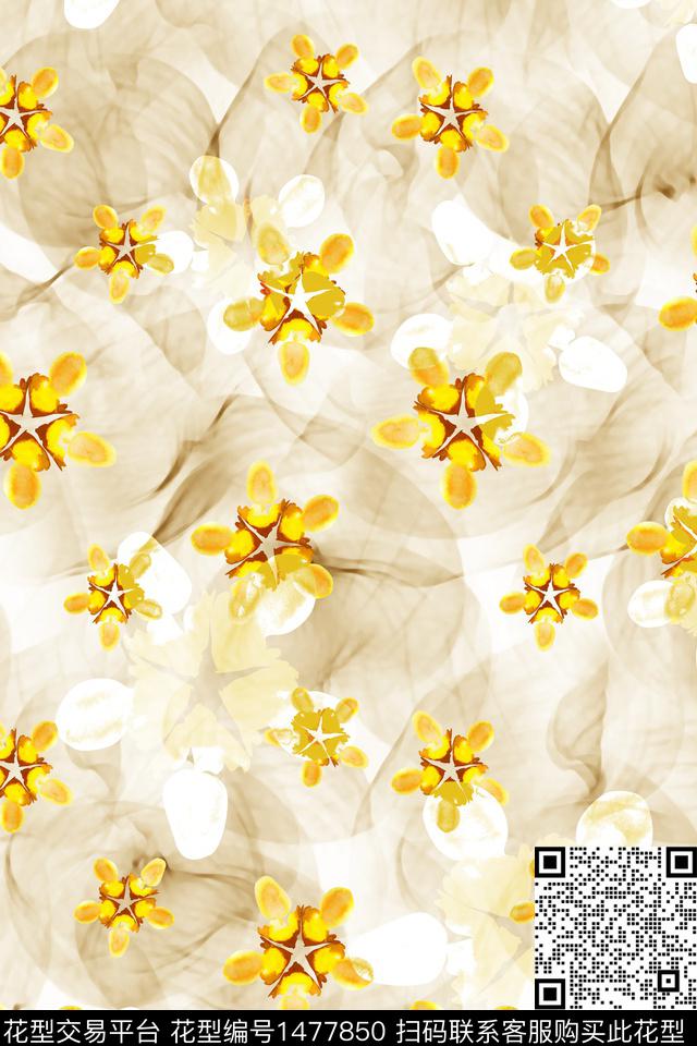 花卉真丝小碎花数码印花华亿平台下载（图片编号: 1477850） - 瓦栏（Walan）