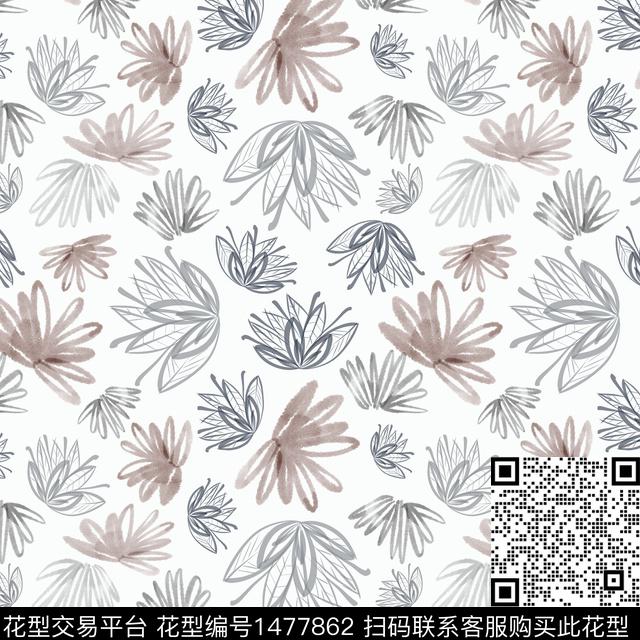 花卉手绘小碎花数码印花华亿平台下载（图片编号: 1477862） - 瓦栏（Walan）