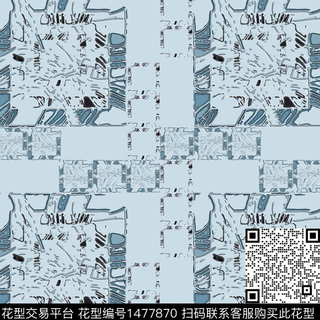 几何格子抽象男装传统印花华亿平台下载（图片编号: 1477870） - 瓦栏（Walan）