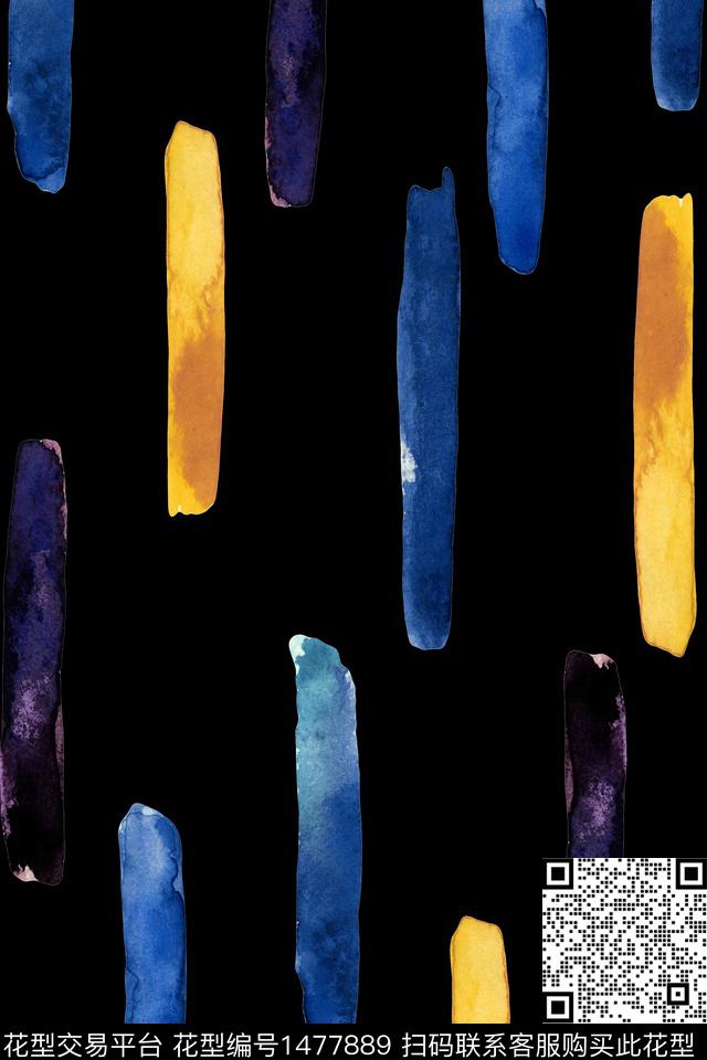 水彩笔触条纹数码印花华亿平台下载（图片编号: 1477889） - 瓦栏（Walan）