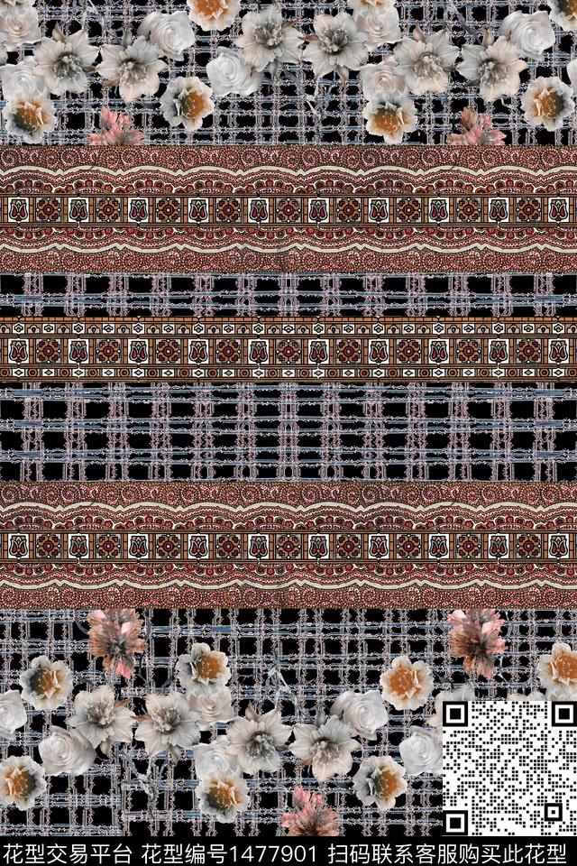 女装民族风花卉数码印花华亿平台下载（图片编号: 1477901） - 瓦栏（Walan）