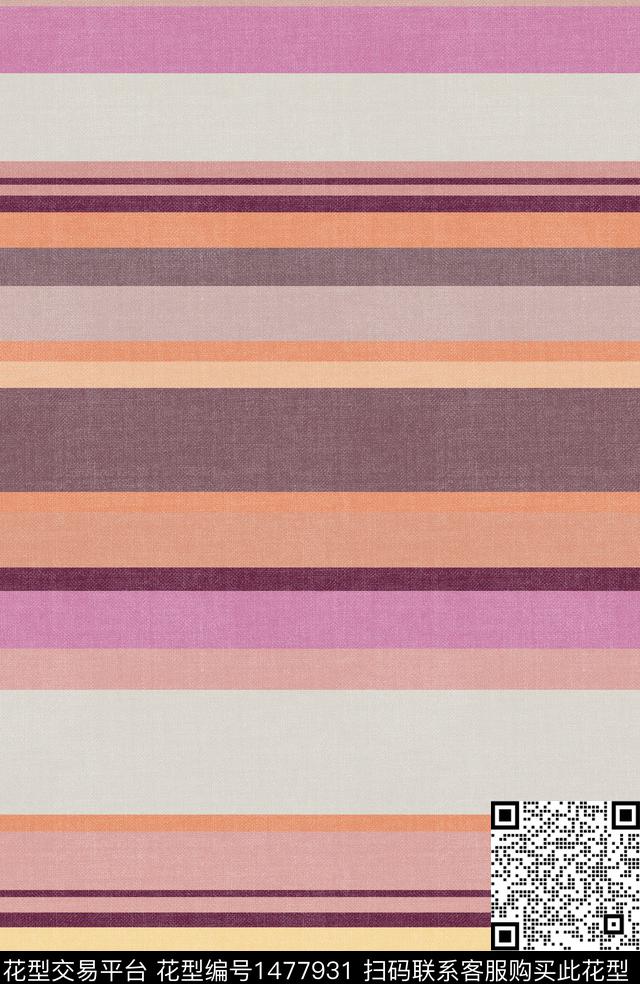 复古大牌风条纹数码印花华亿平台下载（图片编号: 1477931） - 瓦栏（Walan）