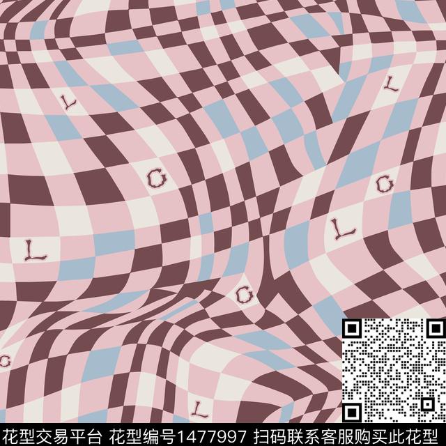 格子字母大牌风传统印花华亿平台下载（图片编号: 1477997） - 瓦栏（Walan）