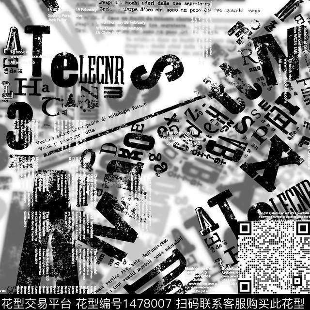 字母审男装满版花数码印花华亿平台下载（图片编号: 1478007） - 瓦栏（Walan）