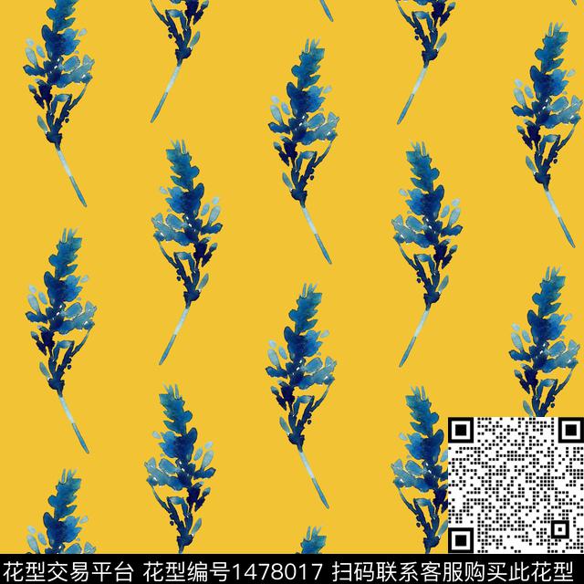 简约花卉大牌风数码印花华亿平台下载（图片编号: 1478017） - 瓦栏（Walan）