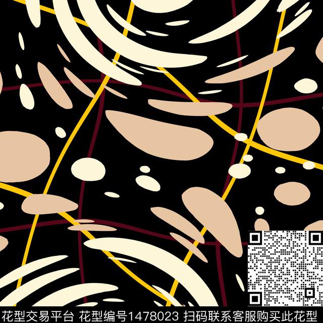 几何配饰小方巾数码印花华亿平台下载（图片编号: 1478023） - 瓦栏（Walan）