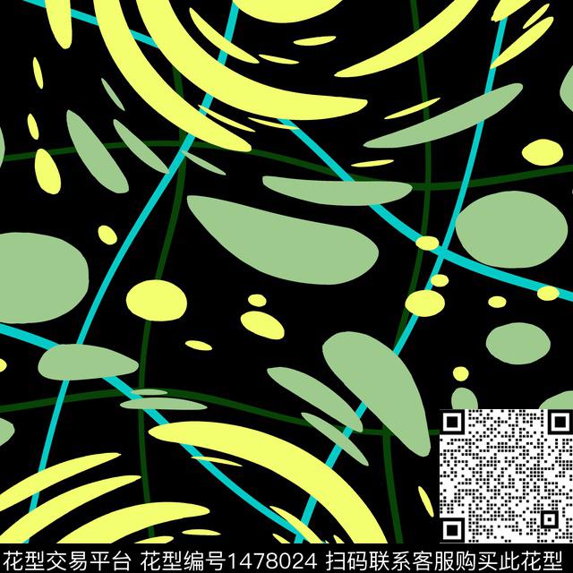 几何配饰小方巾数码印花华亿平台下载（图片编号: 1478024） - 瓦栏（Walan）