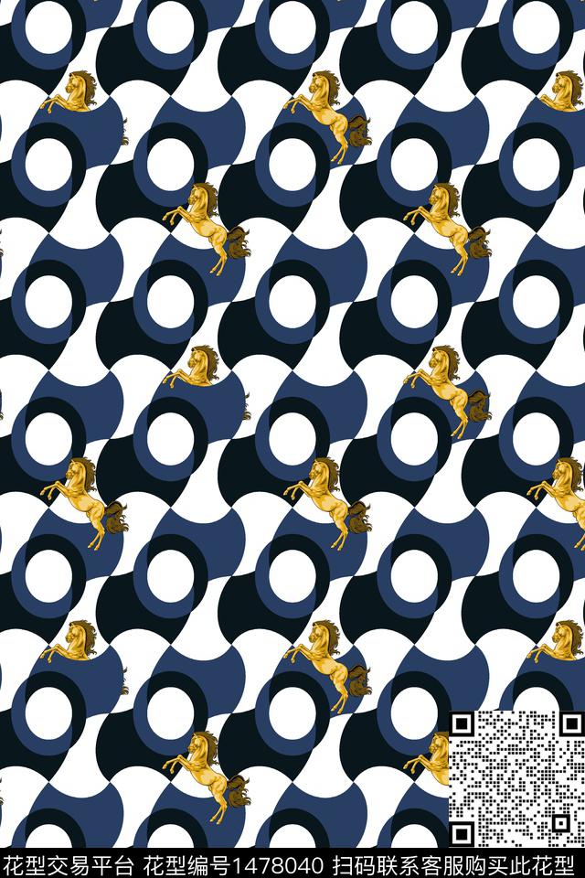 动物花卉格子大牌风传统印花华亿平台下载（图片编号: 1478040） - 瓦栏（Walan）