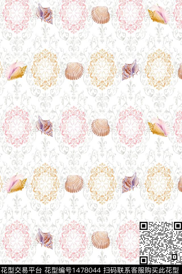 几何水彩大牌风数码印花华亿平台下载（图片编号: 1478044） - 瓦栏（Walan）