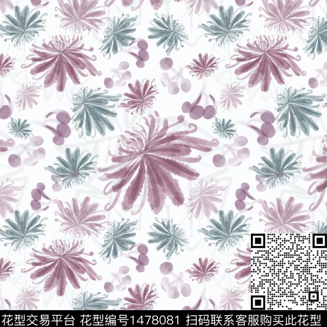 花卉手绘小碎花数码印花华亿平台下载（图片编号: 1478081） - 瓦栏（Walan）