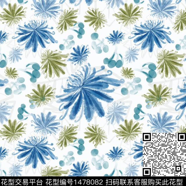 花卉手绘小碎花数码印花华亿平台下载（图片编号: 1478082） - 瓦栏（Walan）