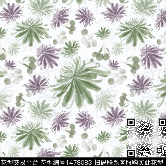 花卉手绘小碎花数码印花华亿平台下载（图片编号: 1478083） - 瓦栏（Walan）