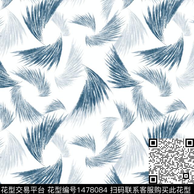 抽象手绘羽毛飘飘数码印花华亿平台下载（图片编号: 1478084） - 瓦栏（Walan）