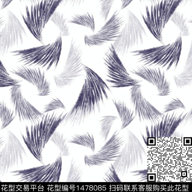 抽象手绘羽毛飘飘数码印花华亿平台下载（图片编号: 1478085） - 瓦栏（Walan）