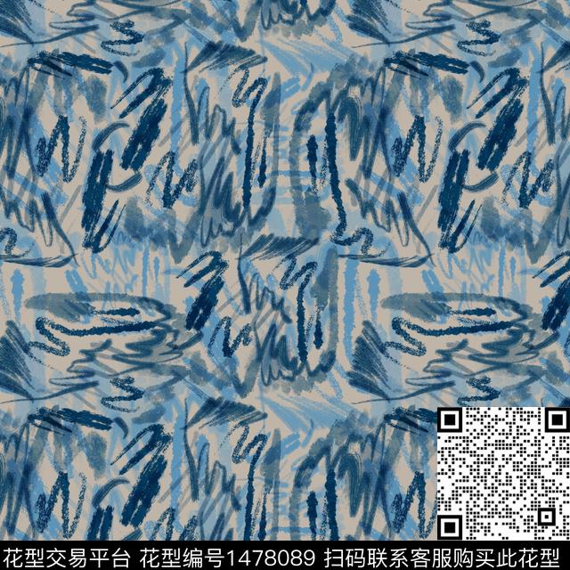 肌理抽象手绘数码印花华亿平台下载（图片编号: 1478089） - 瓦栏（Walan）