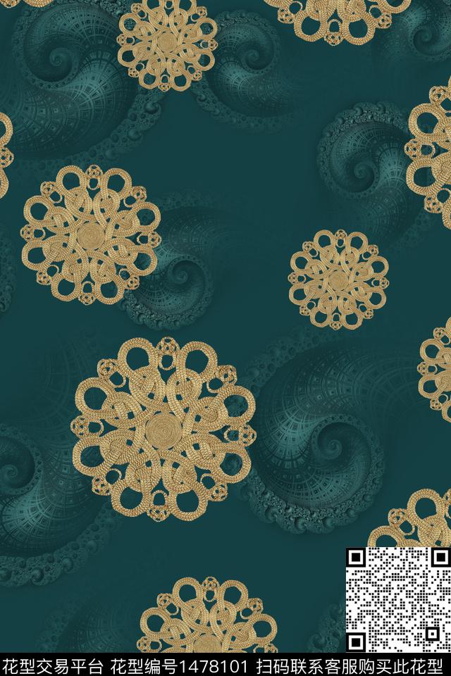 纸印花分形中东数码印花华亿平台下载（图片编号: 1478101） - 瓦栏（Walan）