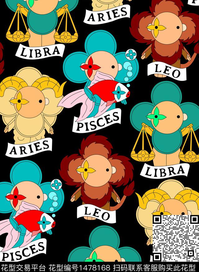 插画卡通人物大牌男装传统印花华亿平台下载（图片编号: 1478168） - 瓦栏（Walan）